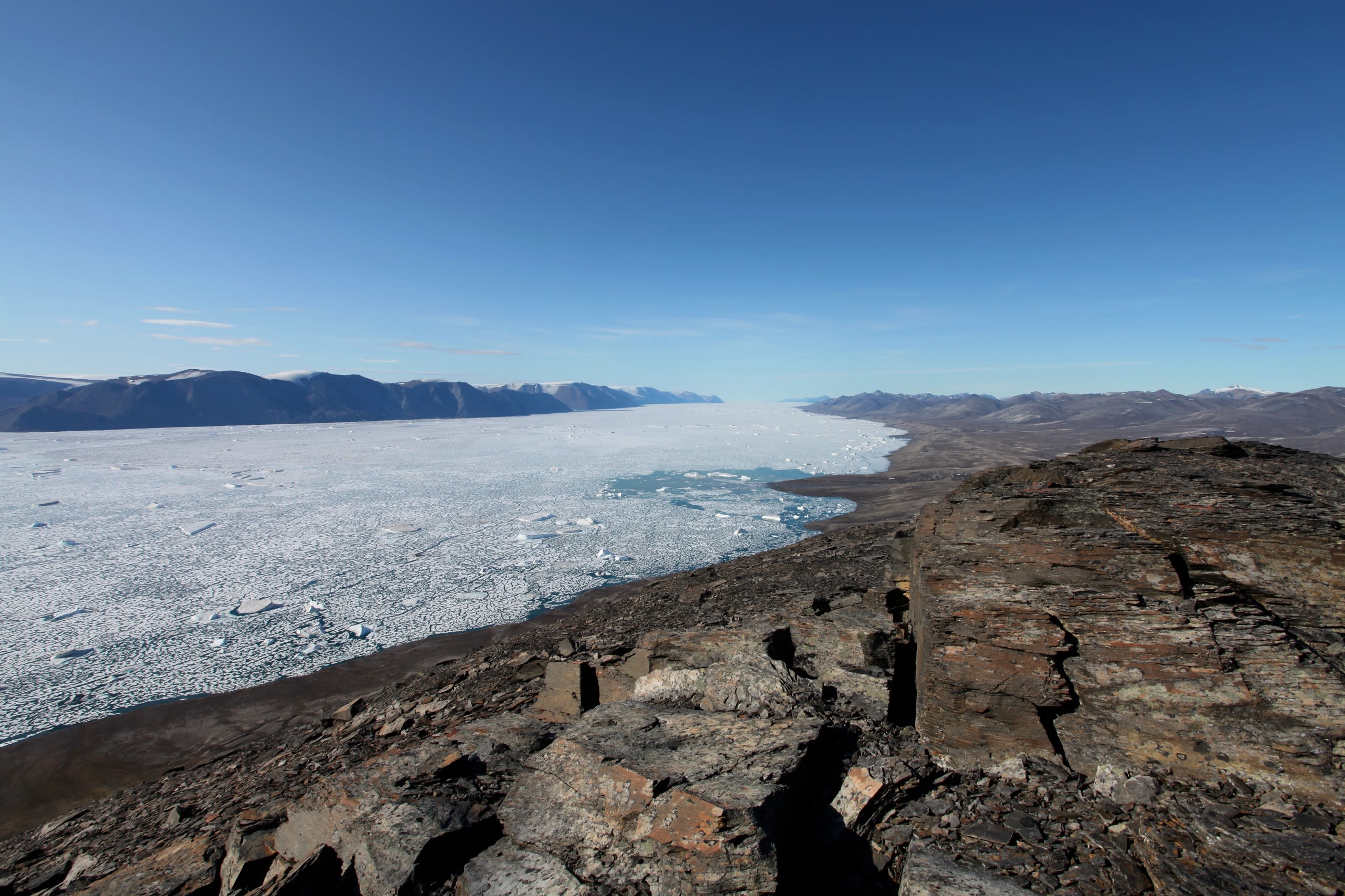 Landscape with rock and ice