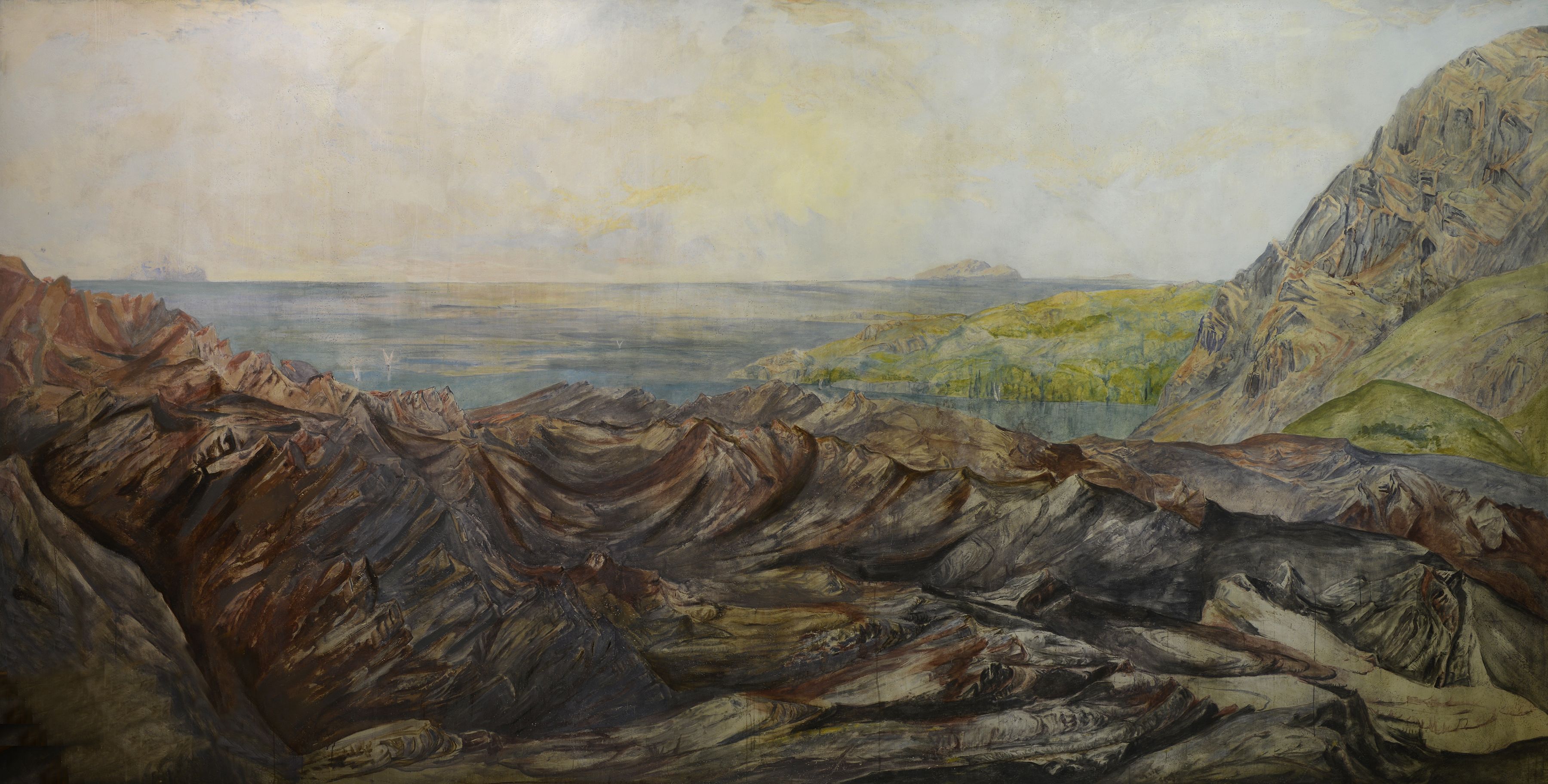 Mural by Richard St. John Tyrwhitt depicting Vesuvius 