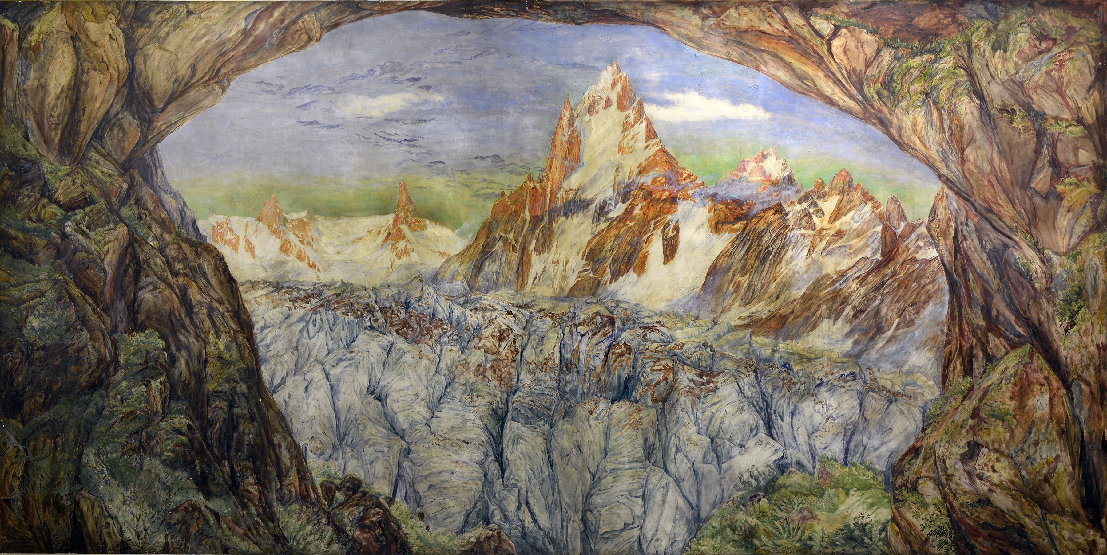 Mural by Richard St. John Tyrwhitt depicting the&nbsp;Mer de Glace