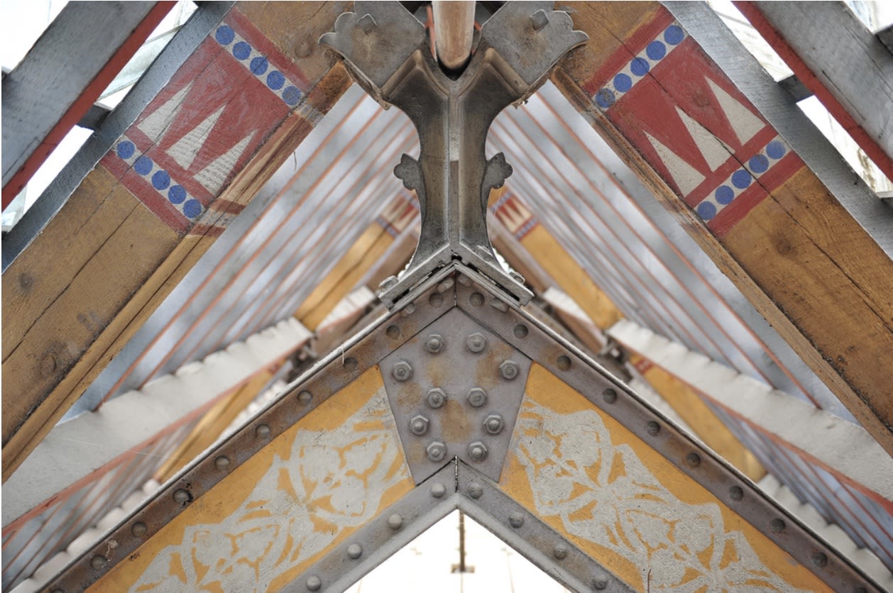 Detail of painted decoration on roof