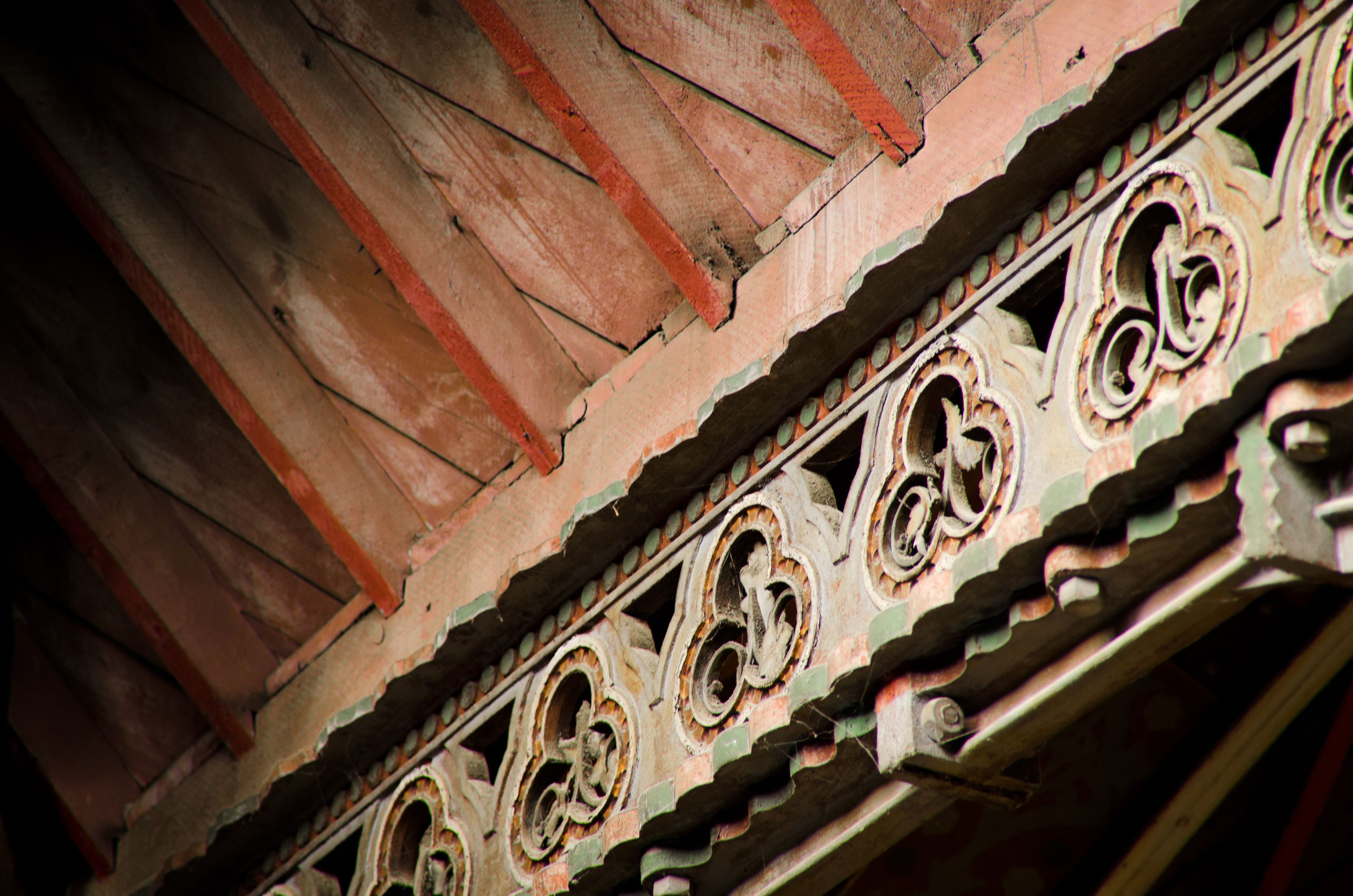 Detail of painted decoration on roof