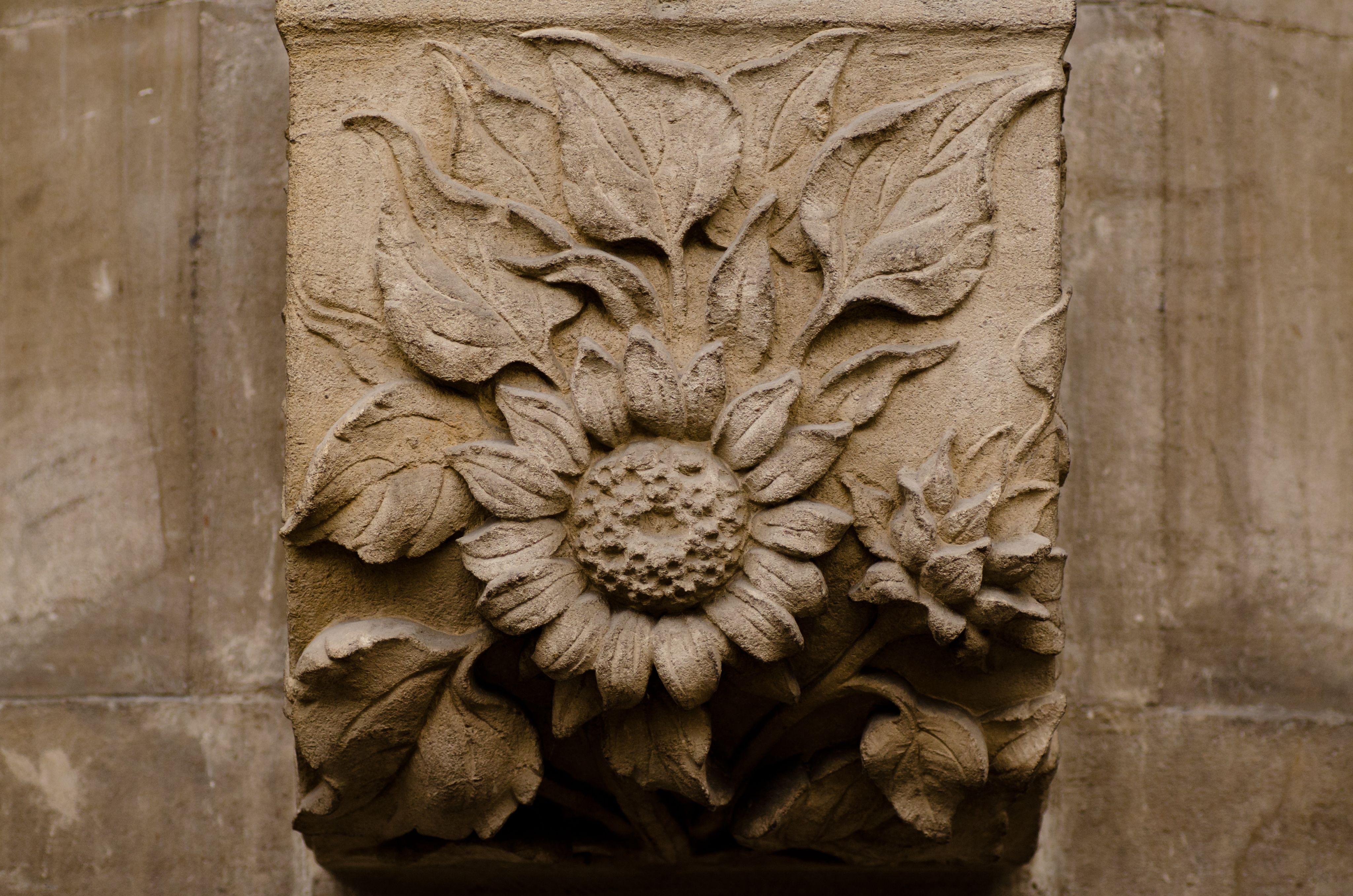 Carving of a sunflower
