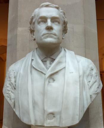 Marble bust by Richard Hope Pinker depicting George Rolleston