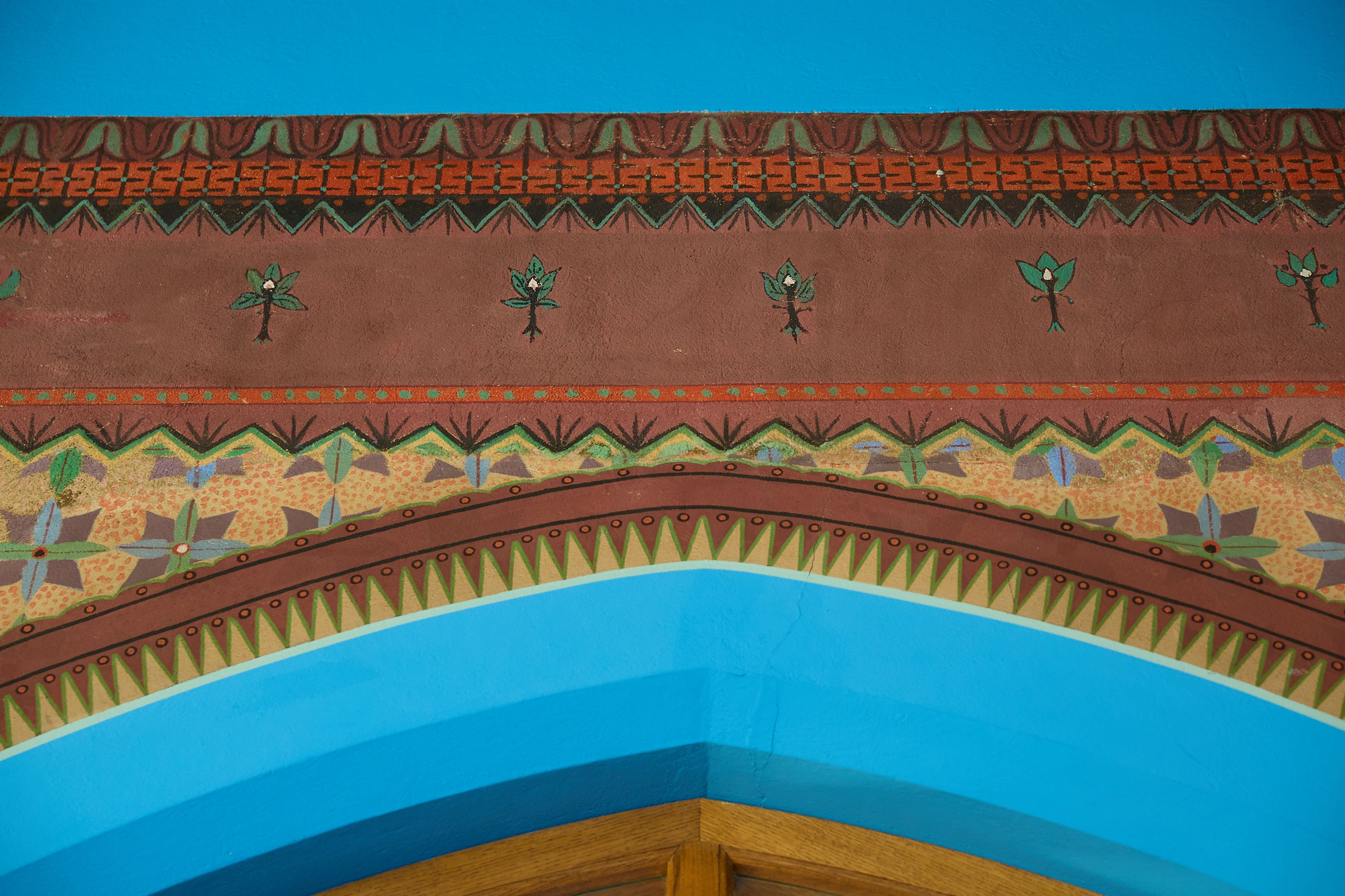 painted decoration above door