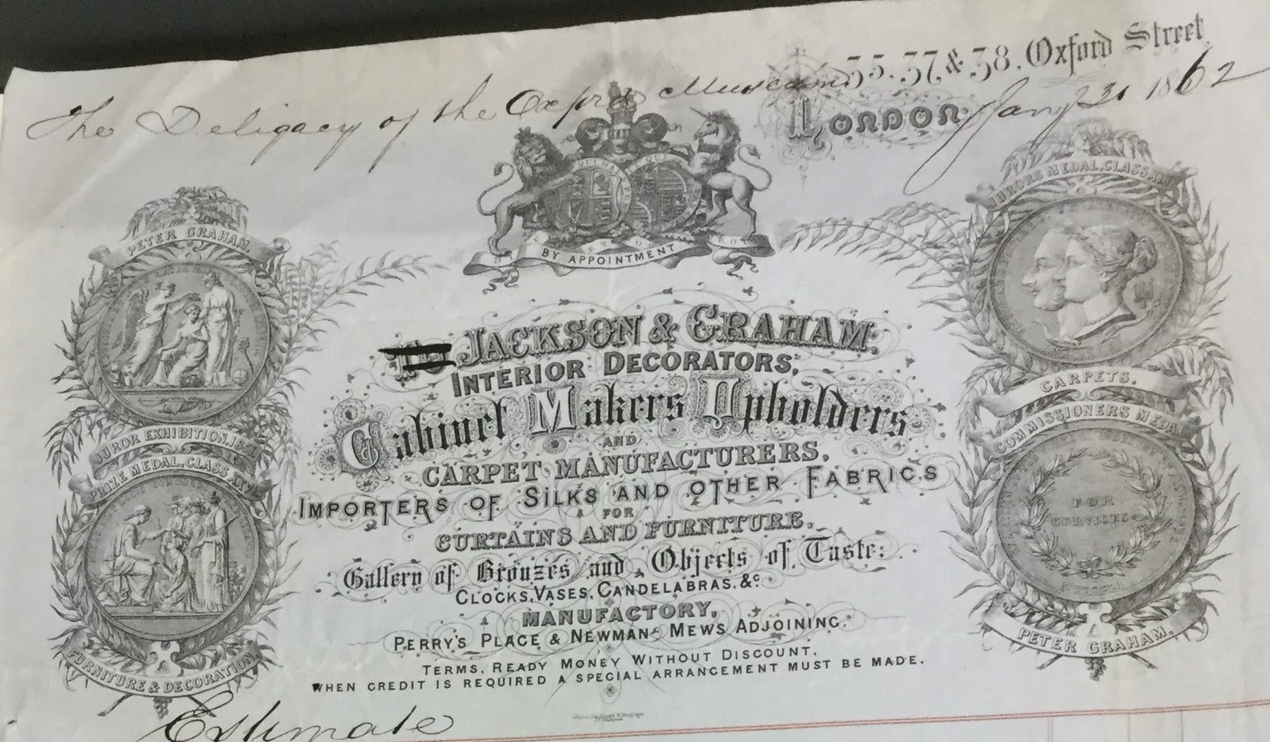 Elaborate letterhead for Jackson and Graham