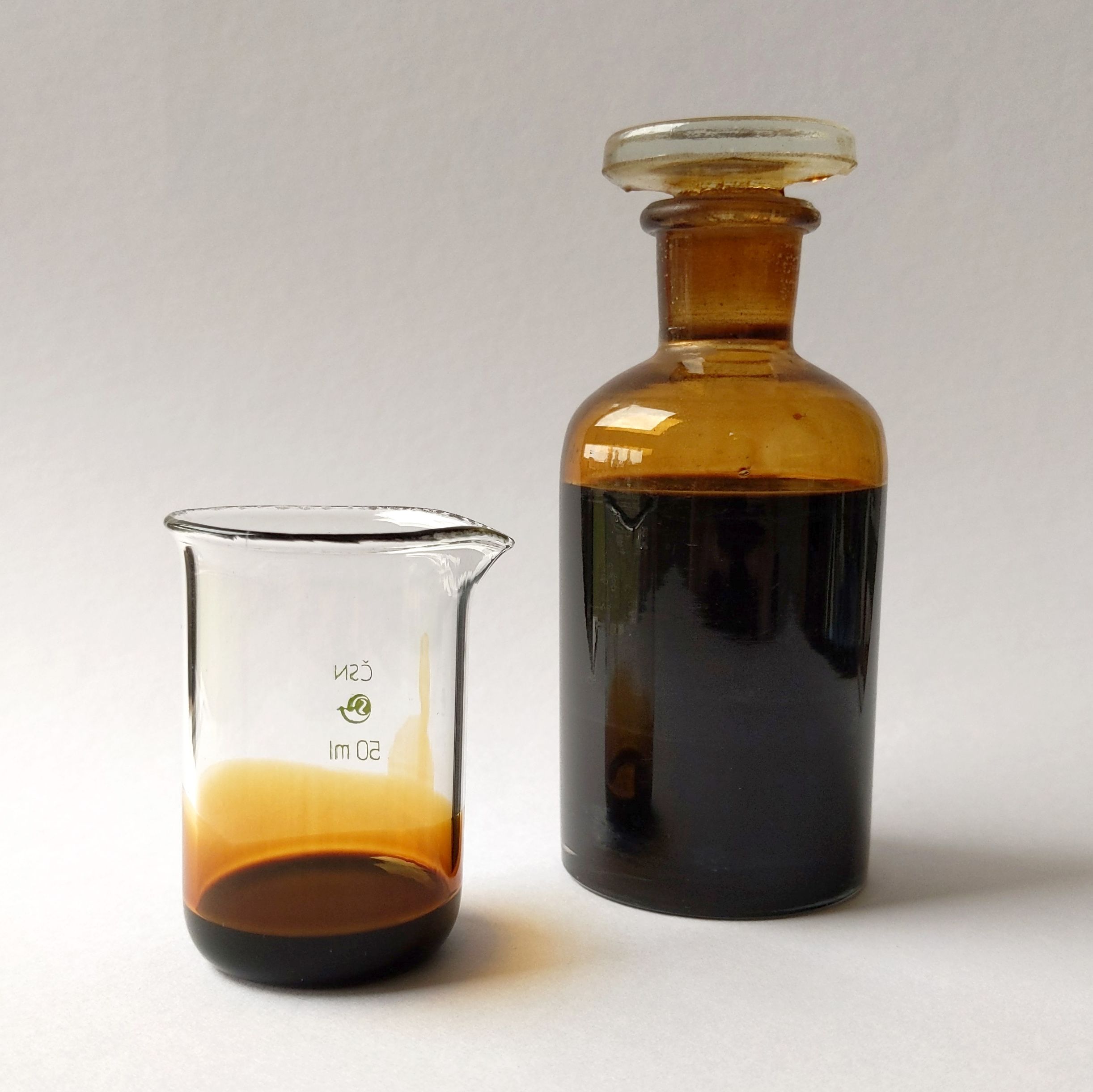 Crude oil in a beaker